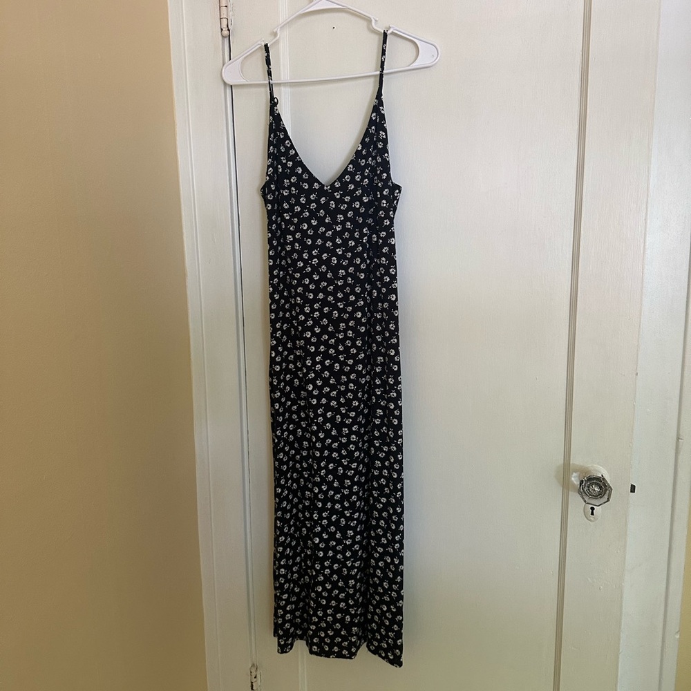 Reformation Black Print Midi Slip Dress - Size 6
